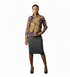 SENAIT Women Two-Piece Ankara Flare Mini Top and Layered Tulle Hem Skirt.