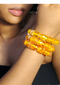 SHARIK Handmade Amber Glow African Beaded Stretch Bracelet Accessory