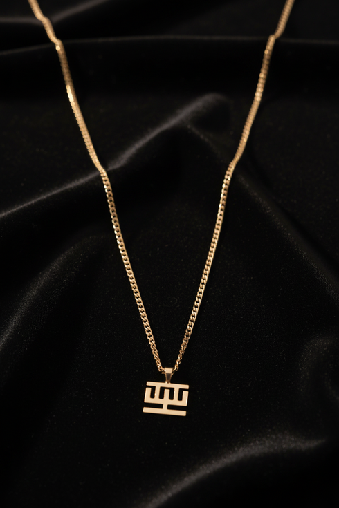 SUPPORT HWEMUDUA bold curb chain Adinkra stainless steel necklace only