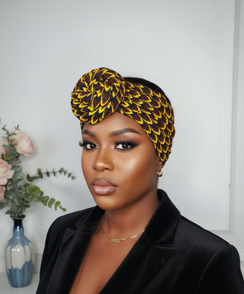 Safiya's Top Knot Swirl Half Turban