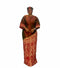 ZIA Luxury Raw Silk and Adire Crepe Diagonal Color Block Boubou Kaftan Maxi Dress With Gold Trim Detail - Only Boubou