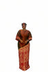 ZIA Luxury Raw Silk and Adire Crepe Diagonal Color Block Boubou Kaftan Maxi Dress With Gold Trim Detail - Only Boubou