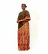 ZIA Luxury Raw Silk and Adire Crepe Diagonal Color Block Boubou Kaftan Maxi Dress With Gold Trim Detail - Only Boubou