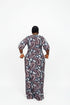 IVIORA Luxury Cotton Ankara Boubou Kaftan Maxi Dress With Crystal Stone Embellishment, Cord Lace Hem and Matching Headscarf