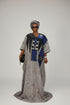 ISABEAU Luxury Thick Tweed Boubou Kaftan Maxi Dress With Tinko Embroidery Panel and Matching Headwrap