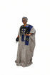 ISABEAU Luxury Thick Tweed Boubou Kaftan Maxi Dress With Tinko Embroidery Panel and Matching Headwrap