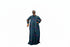 SELENE Luxury Floral Print Satin Finish Button Front Boubou Kaftan Maxi Dress With Dramatic Split Sleeves