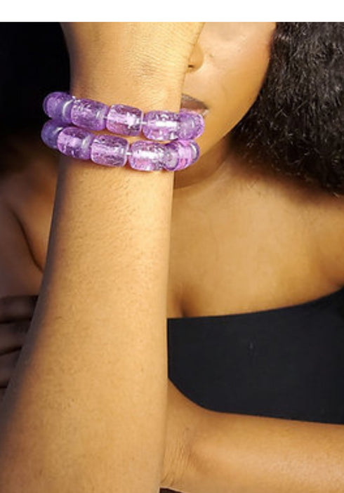 Sharik purple Bead Stretch Bracelet