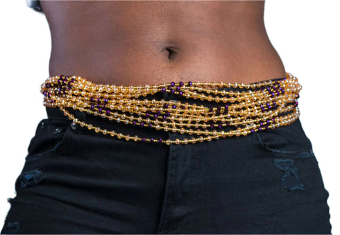 Sika-Dwa Hint Purple Waist Beads - Ahyenie