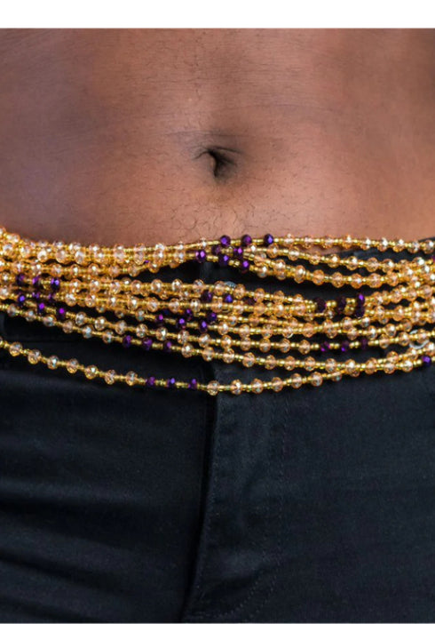 Sika-Dwa Hint Purple Waist Beads - Ahyenie