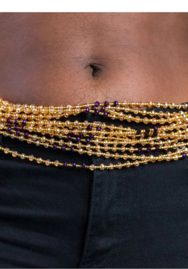 Sika-Dwa Hint Purple Waist Beads - Ahyenie
