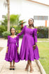 TENE Long Purple Elegance Twirl Majesty Paradise Silk Dress