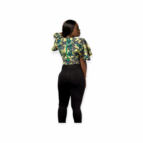 The Zaria Flare Sleeve Crop Top & Side Panel Leggings