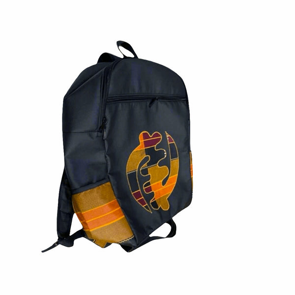 The Adom Adinkra Pride African Faux Leather/Ankara Backpack