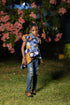 Tindika Girl's Ankara Puff Sleeve High-Low Blouse – Back Zip Elegant Asymmetric African Print Top only