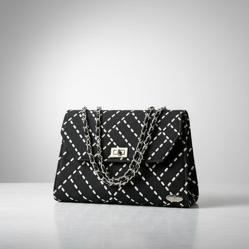 Urban Rhythms Flap Ankara/African Print / Aso-Oke Fugu Kente/ Leather Clutch / Handbag for Women