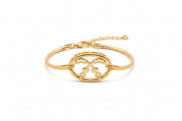 VALOR AKOFENA Adinkra stainless steel adjustable chain bangle bracelet only