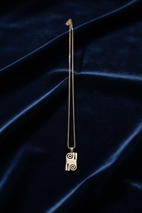 VALOR KWATAKYE-ATIKO single-chain bravery-symbol stainless steel Adinkra necklace only