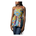 Veyra Ankara Patchwork Peplum Top – Colorful Sleeveless African Print Blouse for Women - Top Only