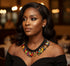 AZIZA Bold Multicolor Ankara Fabric Bead Statement Necklace only – Handmade Women’s Jewelry
