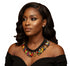 AZIZA Bold Multicolor Ankara Fabric Bead Statement Necklace only – Handmade Women’s Jewelry