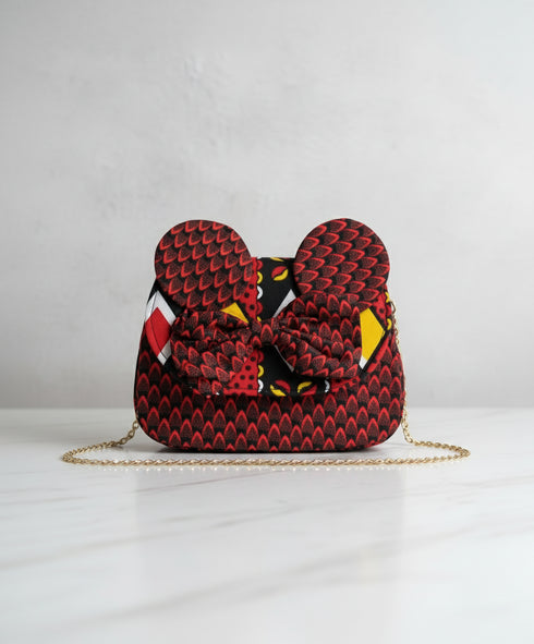 Vivid Wax Print Mickey Bow Tote