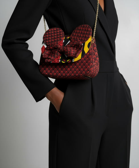 Vivid Wax Print Mickey Bow Tote