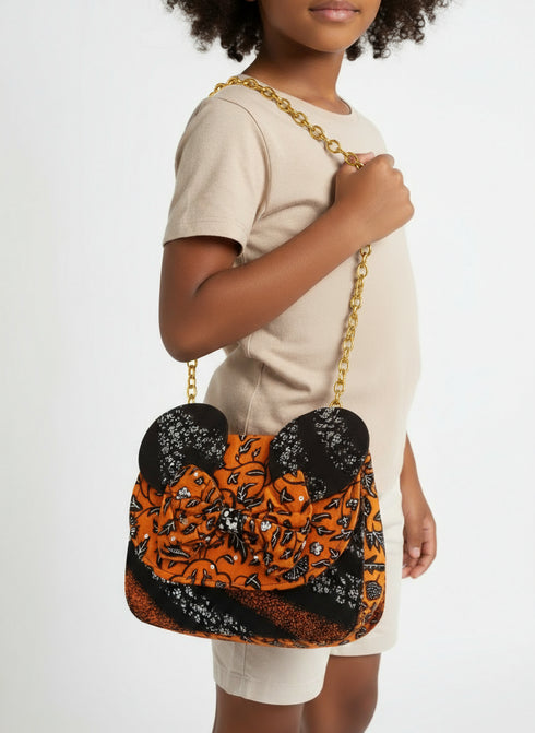 Vivid Wax Print Mickey Bow Tote