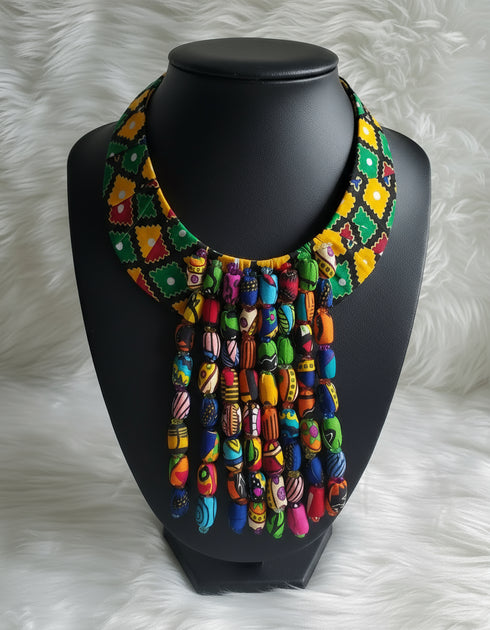Waterfall Cascade Collar Ankara Necklace
