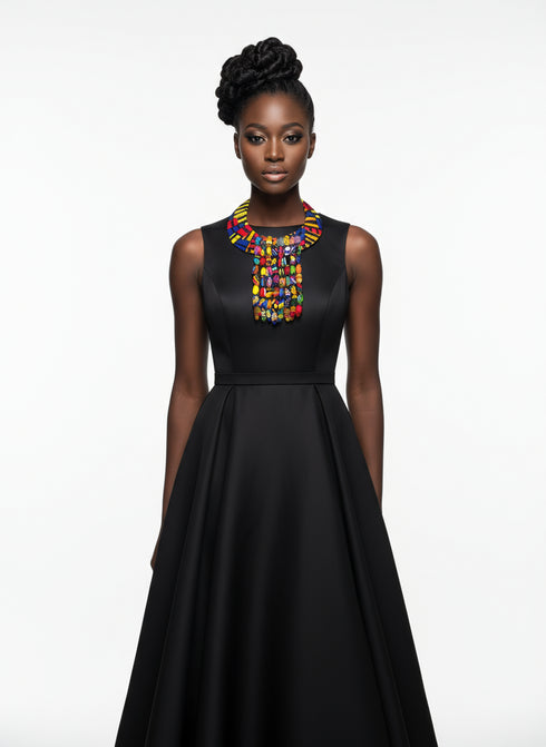 Waterfall Cascade Collar Ankara Necklace