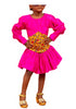XESI SATIN WITH ANKARA TOUCH DRESS