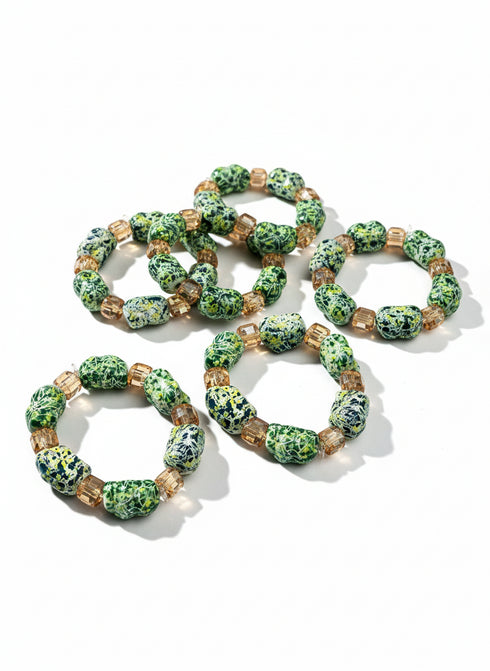 handmade African bracelet, green marble beaded bracelet, African-inspired jewelry, handmade beaded accessories, elegant gift bracelet, artisanal women’s bracelet, African heritage jewelry, luxury handmade jewelry