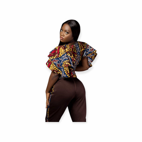 The Zaria Flare Sleeve Crop Top & Side Panel Leggings