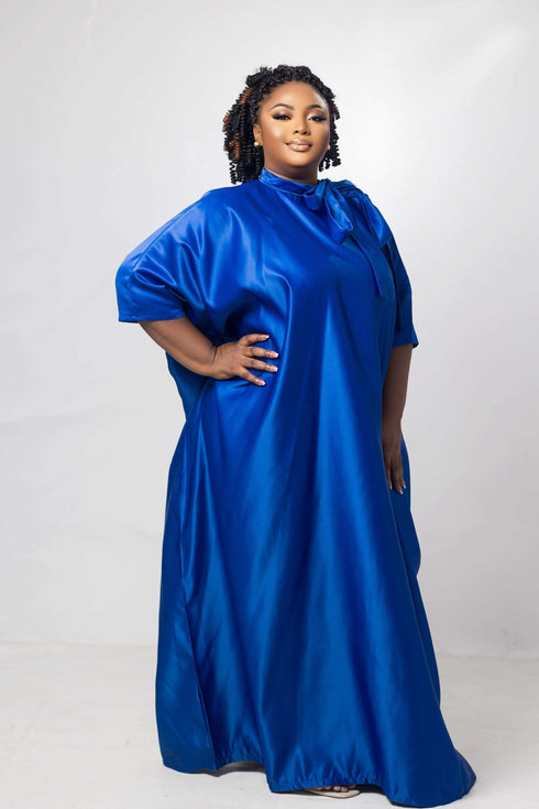 Zola African Tie Neck Modest Bubu long Dress