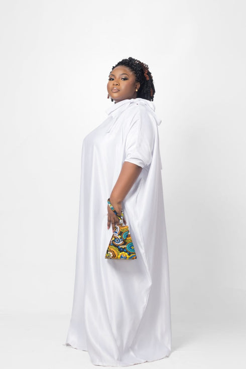 Zola African Tie Neck Modest Bubu long Dress