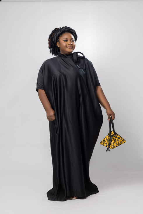 Zola African Tie Neck Modest Bubu long Dress