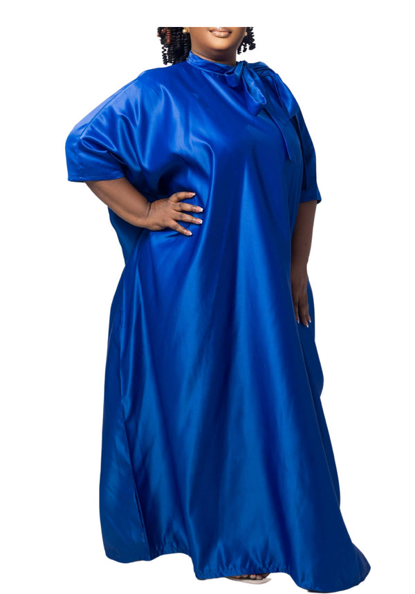 Zola African Tie-Neck Modest Bubu long Dress