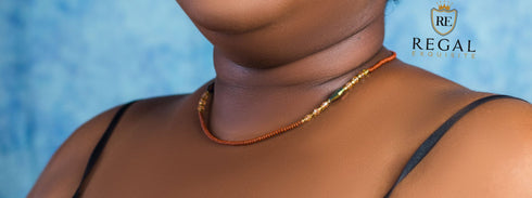 Zulaikha Seed bead Strand-orange