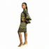 Zura Women Geometric Ankara Shift Dress with Flared Sleeves – Modern African Simplicity