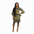 Zura Girls Geometric Ankara Shift Dress with Flared Asymmetrical Sleeves – Modern African Simplicity