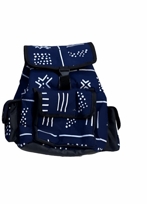 Djembe Rhythm Explorer Backpack Collection - Full Ankara Fabric Backpack