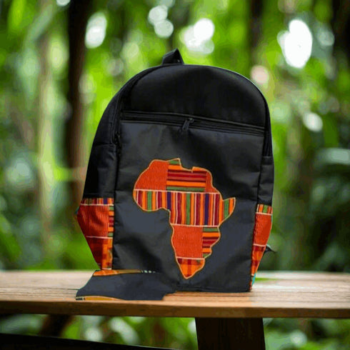 The Adom Adinkra Pride African Faux Leather/Ankara Backpack