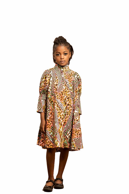 Royal Zuri Girls Ankara/African Print Midi Dress