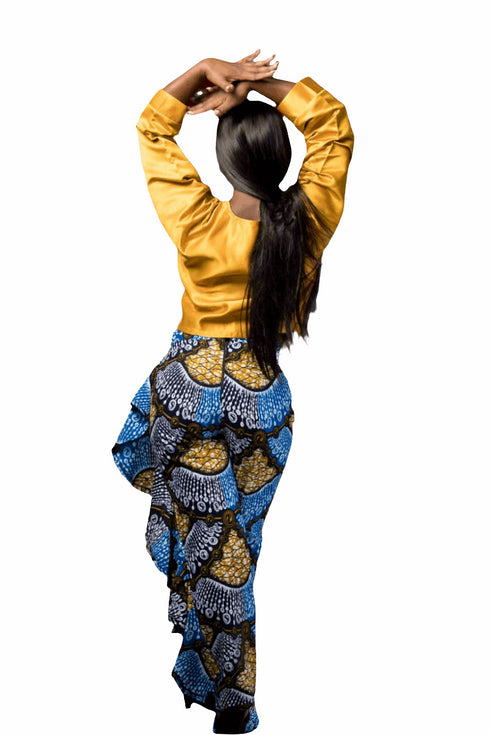 The Nakua Side Ruffle Pants and Satin Top