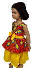 Nova Ankara African Print Baby Girl Dress with Yellow Belt Bow – Handmade