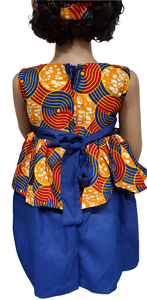 Nayoka Baby Two-Sisters African Print Girl Dress with headband – Two Piece Handmade