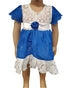 Trinity Blue Lace Rose Baby Girl Dress – Handmade