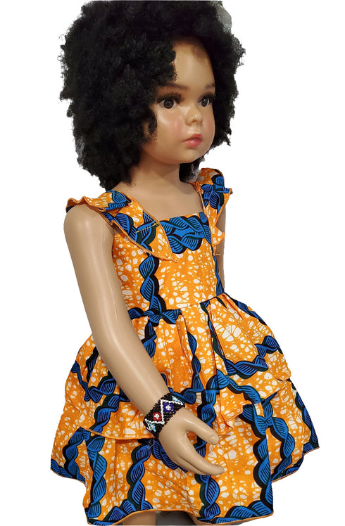 Adu-Twumwaa African Two-Sisters Print Sleeveless Girl Dress – Handmade