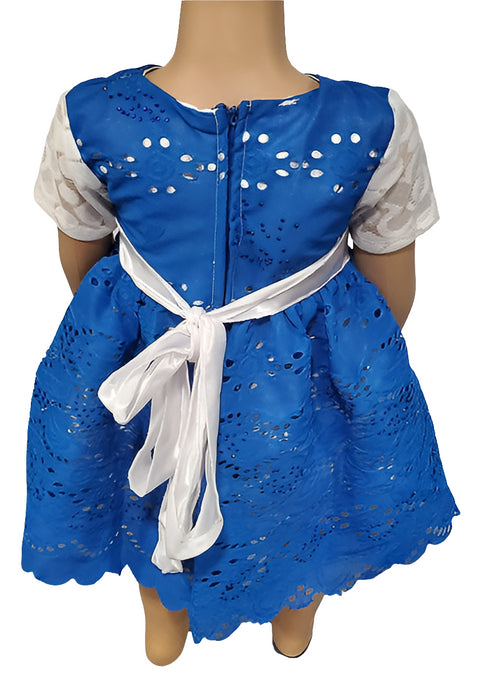 Serenity Blue Lace Baby Girl Dress – Handmade