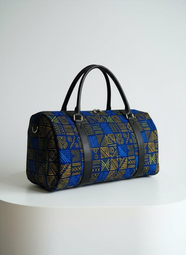 ZUBERI African Print Ankara Pyramid Duffle Bag – Handmade Travel Handbag